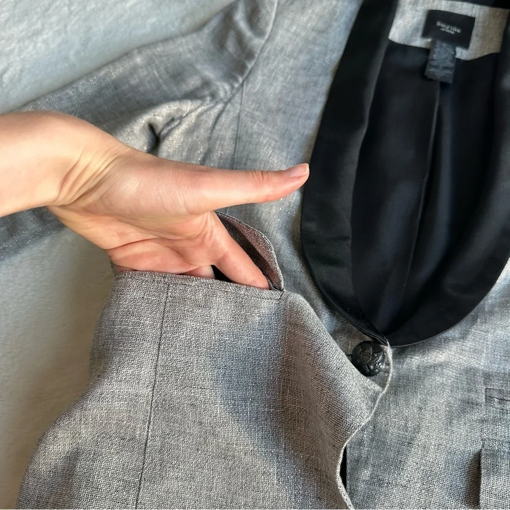 Smythe Gray Blazer with Black Lapel - Picture 6 of 11